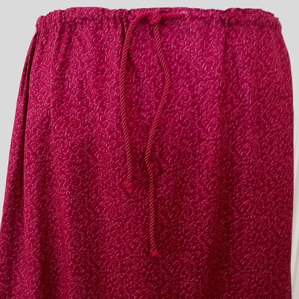 Dark Red Printed Elastic Drawstring Waist Skirt W… - image 2